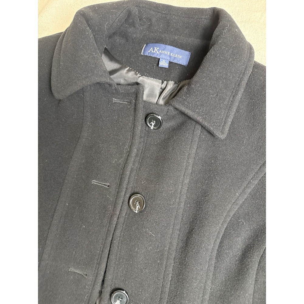AK Anne Klein Wool Blend Black Coat Jacket Women's Size XL Career Classic